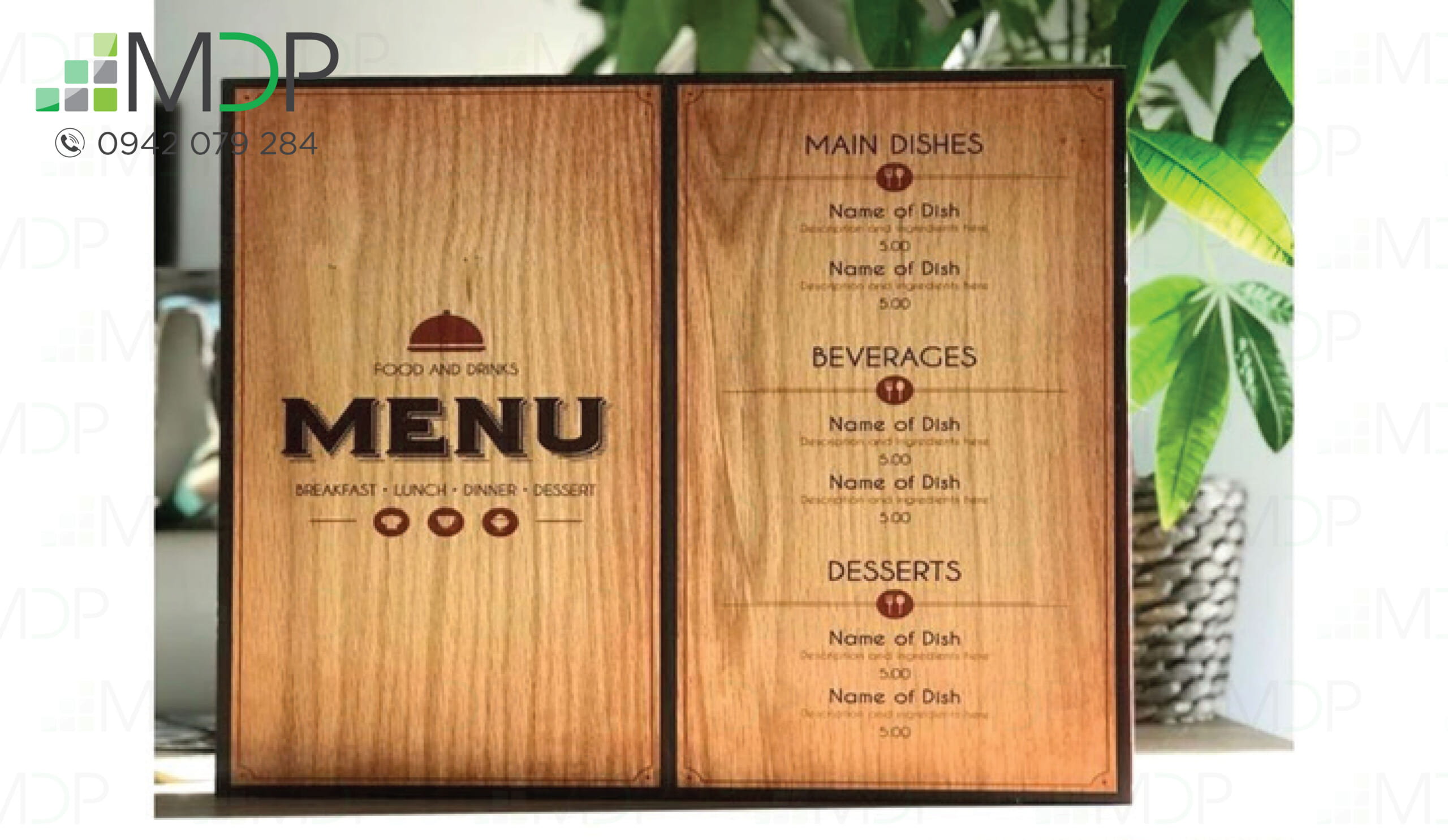 làm menu gỗ 